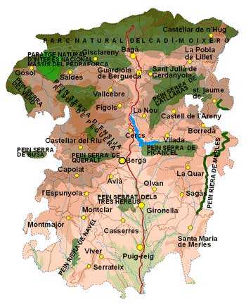 Map of the Berguedá region