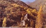 The Capdella church in the Vall Fosca - literally the dark valley - situated above the Poble de Segur.  A teleferic takes you up to the trout-filled Gento lake...