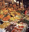 Fruit stand at the Boqueria market on the Ramblas ... edible creations worthy of Giuseppe Archimboldi